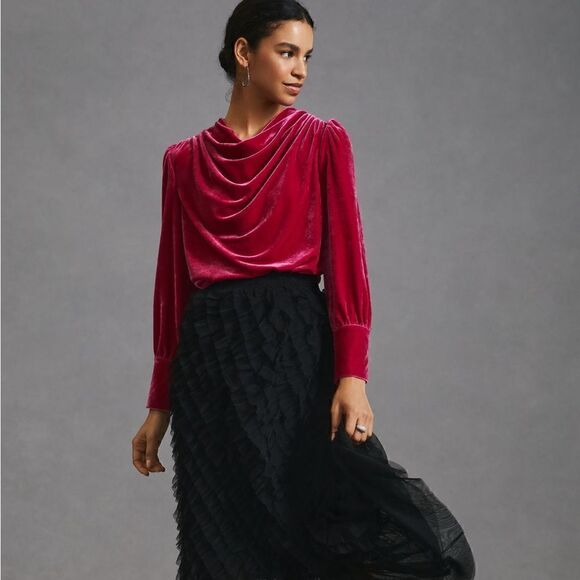 BYFL-life magenta velvet pullover NWT    - Picture 1 of 7